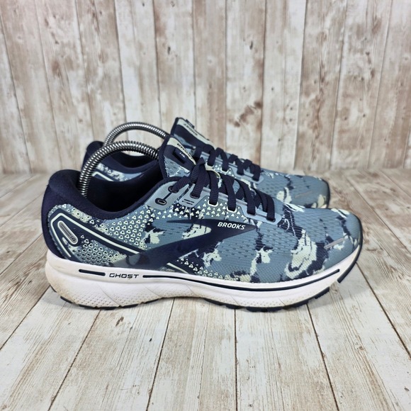 Brooks Ghost 14 Running Shoes‎ Camo Print Cushioned Sneakers Size 9.5 - Picture 1 of 8